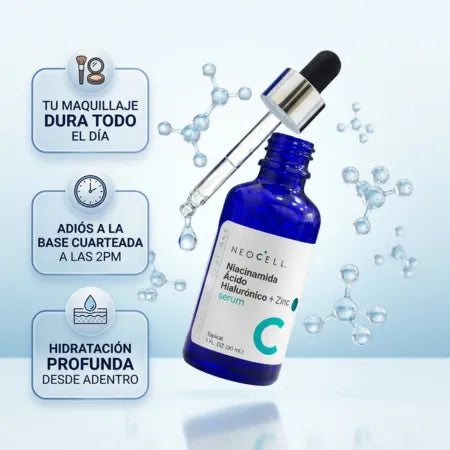Neocell Serum Facial (Ácido Hialurónico + Niacinamida) - Alivio para Piel Seca y Acartonada - Absorción Rápida Sin Residuos Grasos