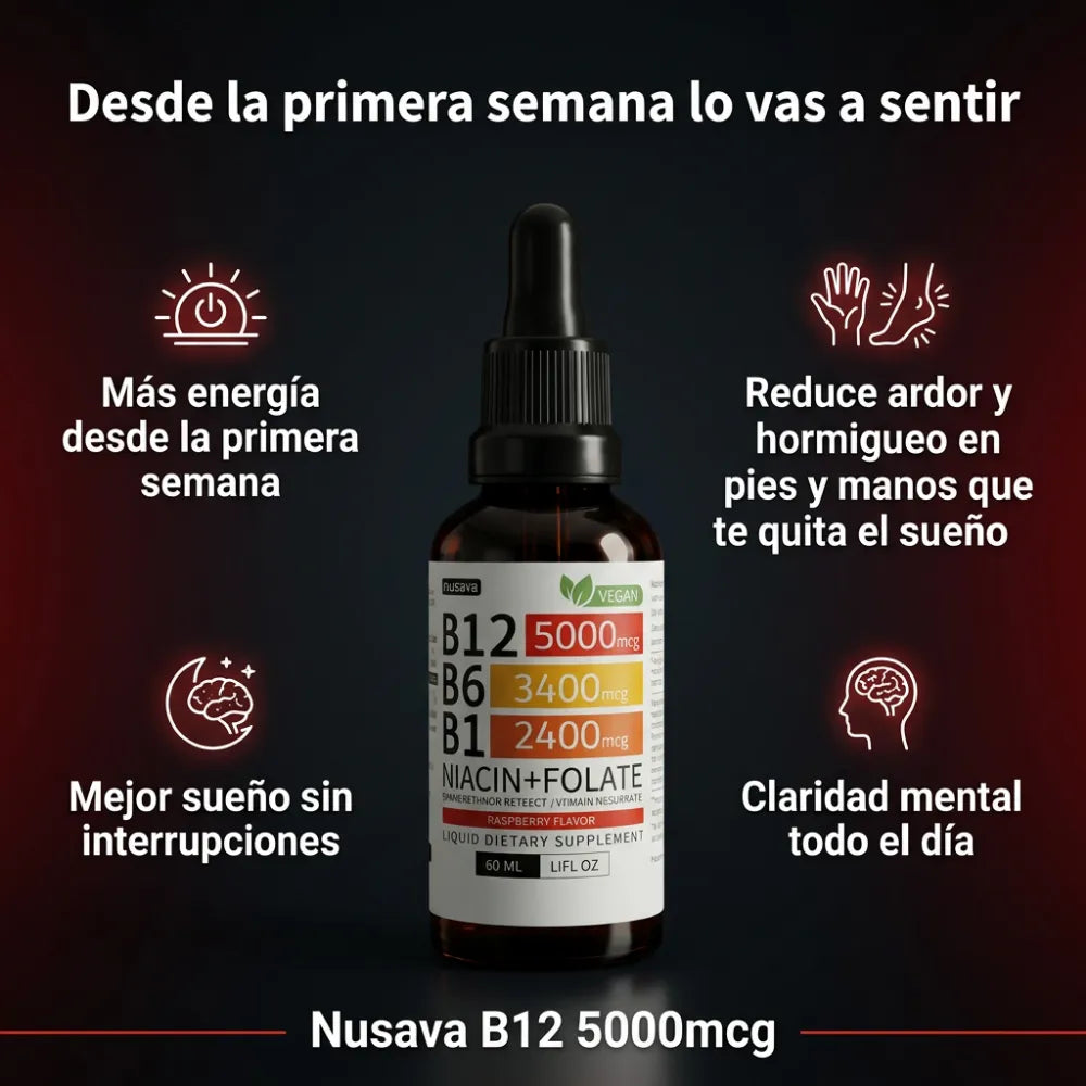 Vitamina B12 Líquida + B Complex — Energía, Sistema Nervioso y Función Cognitiva — OFERTA 2*1