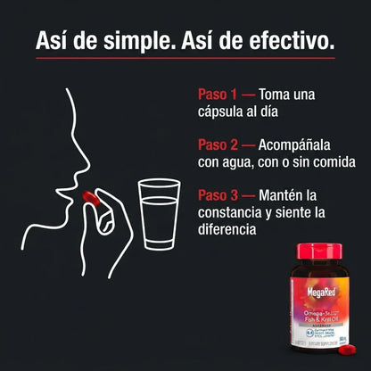 MegaRed Omega-3 Krill Oil Advanced — Energía, Corazón y Bienestar General