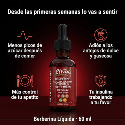 Berberina Líquida en Gotas — Control de Picos de Azúcar y Apoyo a la Sensibilidad a la Insulina — OFERTA 2x1