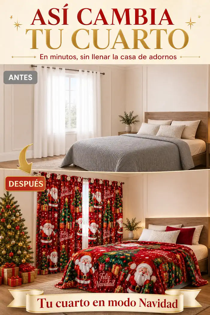 Antes y después: tu cuarto en modo Navidad